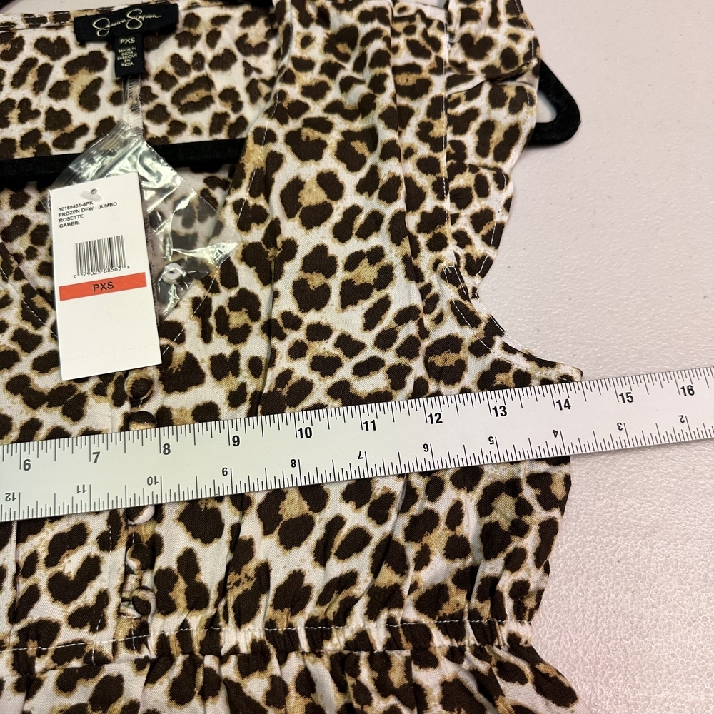 Jessica Simpson Gabbie High-Low Flutter Sleeve Cheetah Dress Size PXS - Picture 3 of 4
